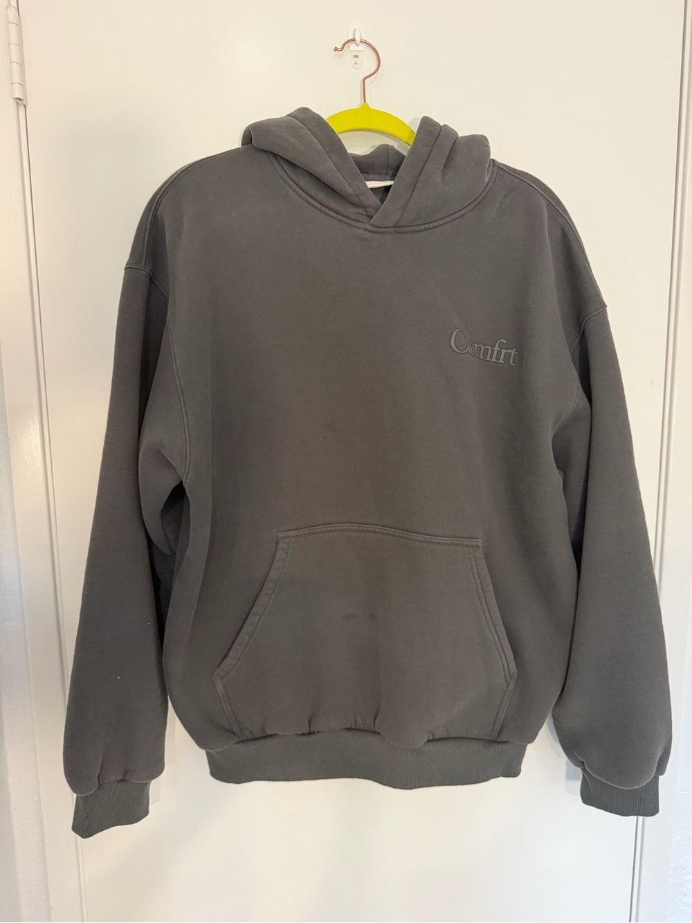 Comfrt Signature Oversized Hoodie Charcoal Gray Pullover Sweatshirt